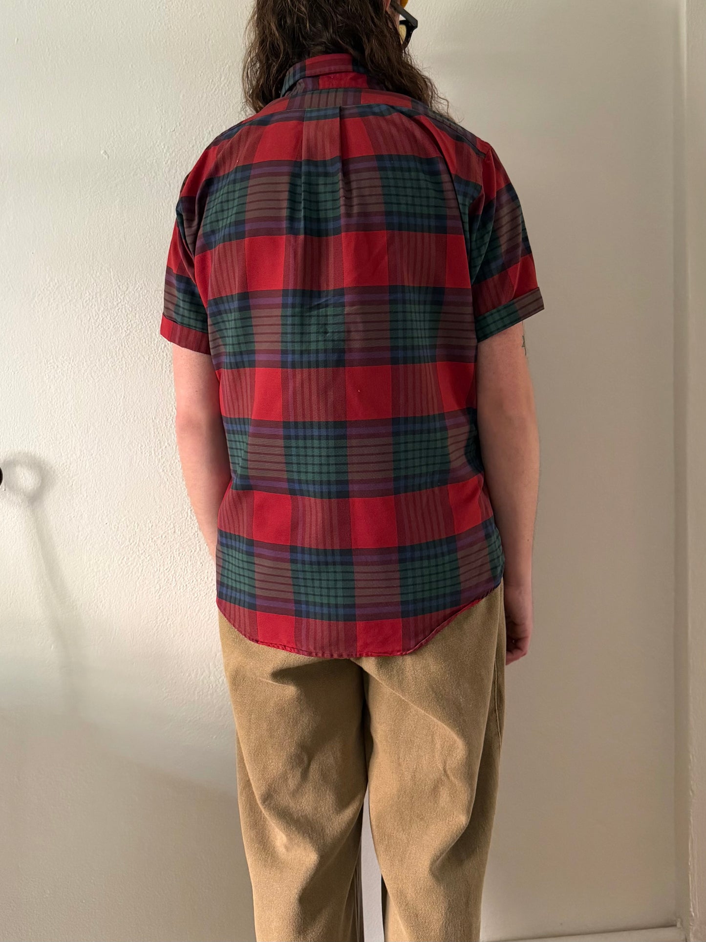 1980s L.L. Bean plaid oxford shirt