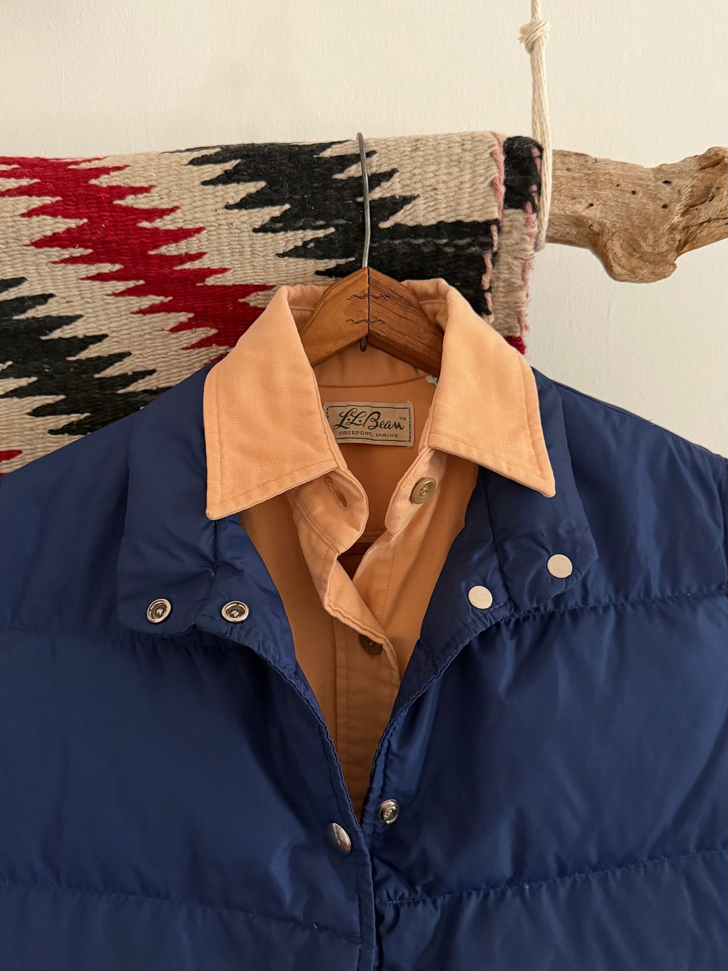 1970s L.L. Bean peach chamois cloth shirt
