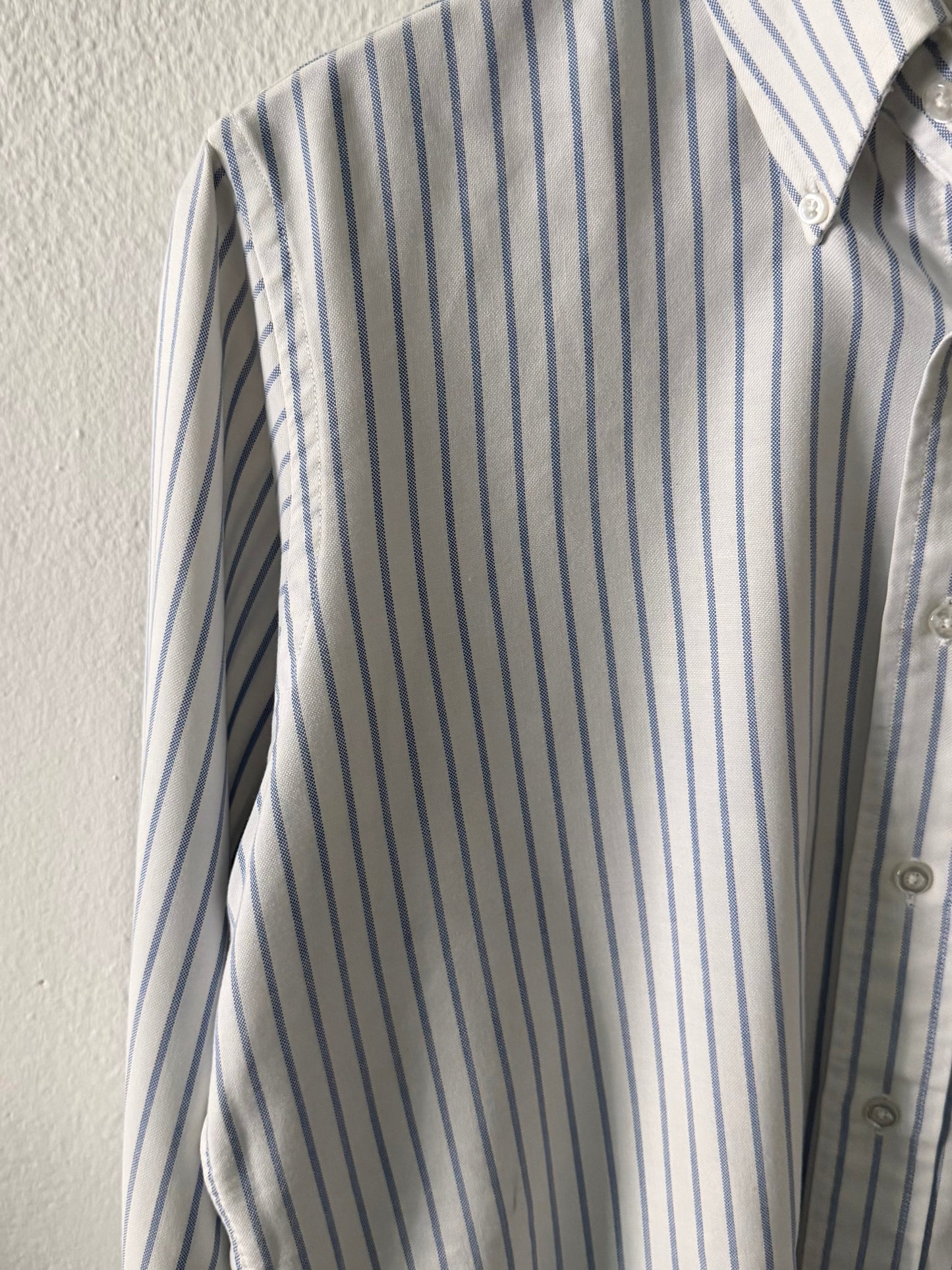 1990s L.L. Bean white/blue striped oxford shirt
