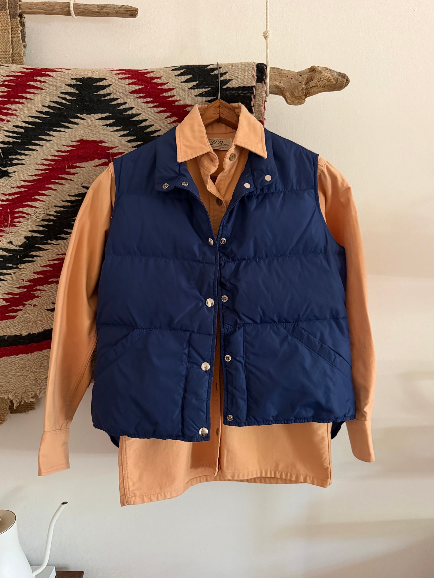 1970s L.L. Bean peach chamois cloth shirt