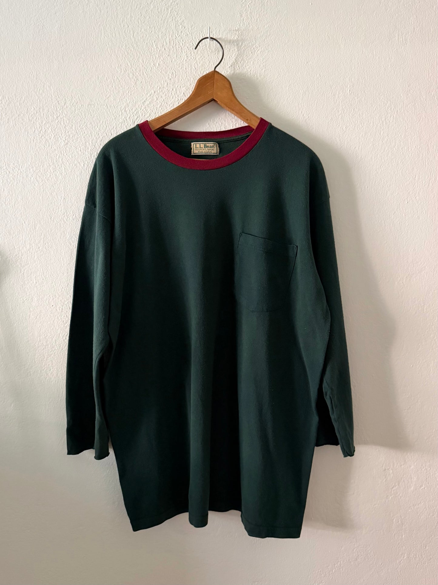 1990s L.L. Bean cut sleeve ringer t-shirt