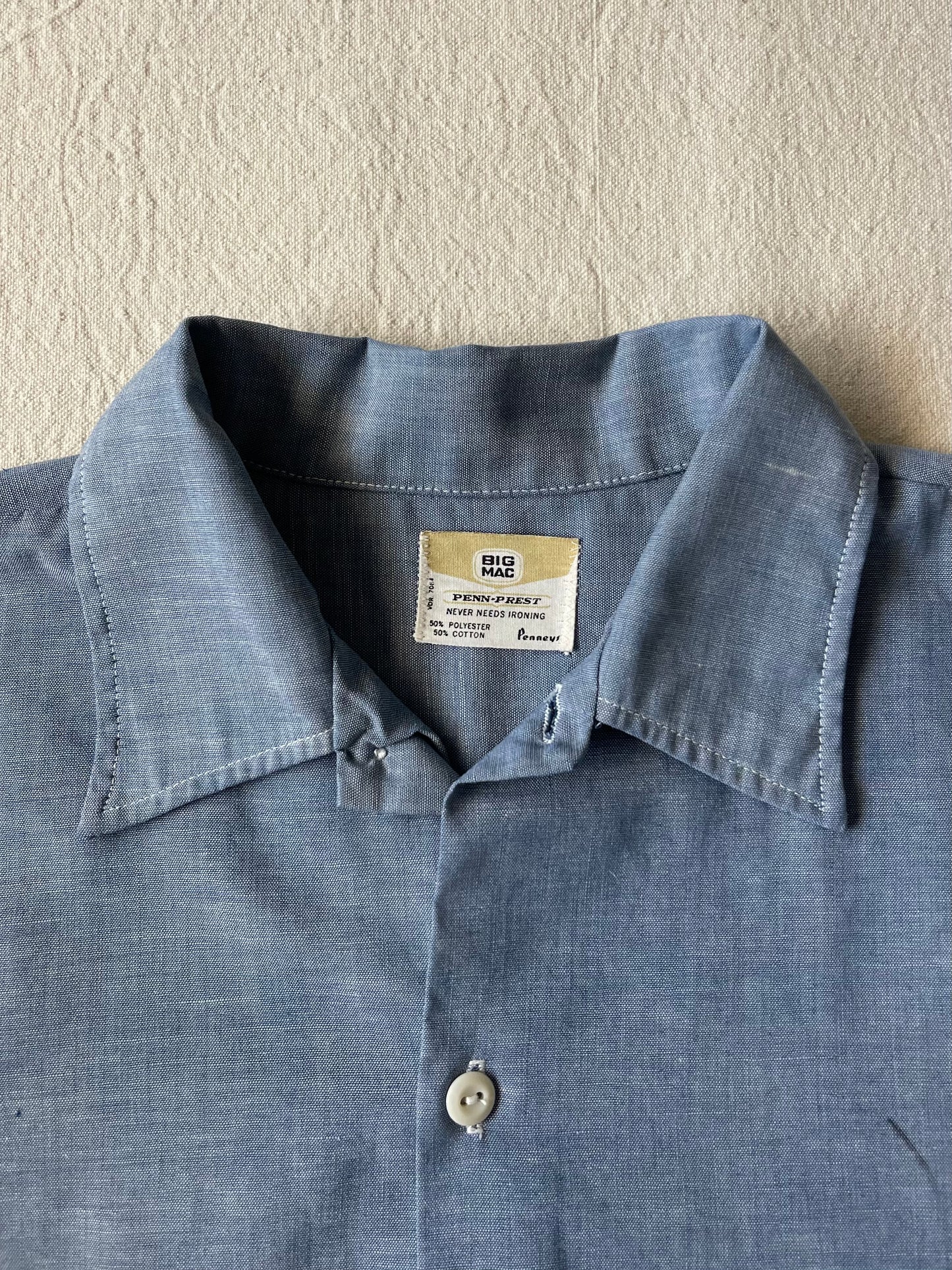 1960s short sleeve Penneys Big Mac chambray work shirt