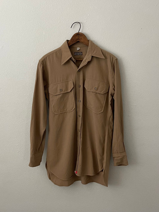 1940s/1950s wool gabardine blend regulation army officers shirt