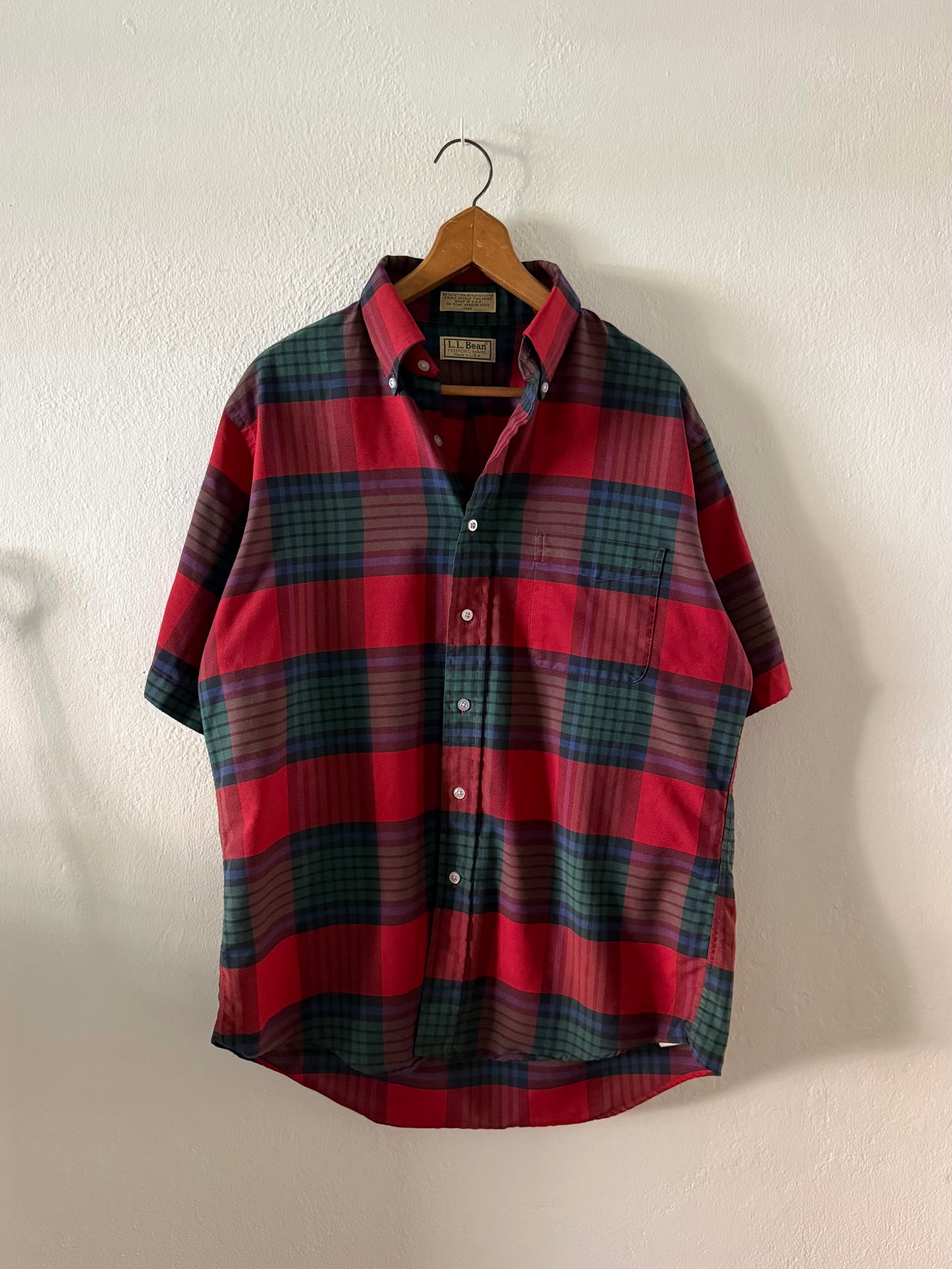 1980s L.L. Bean plaid oxford shirt