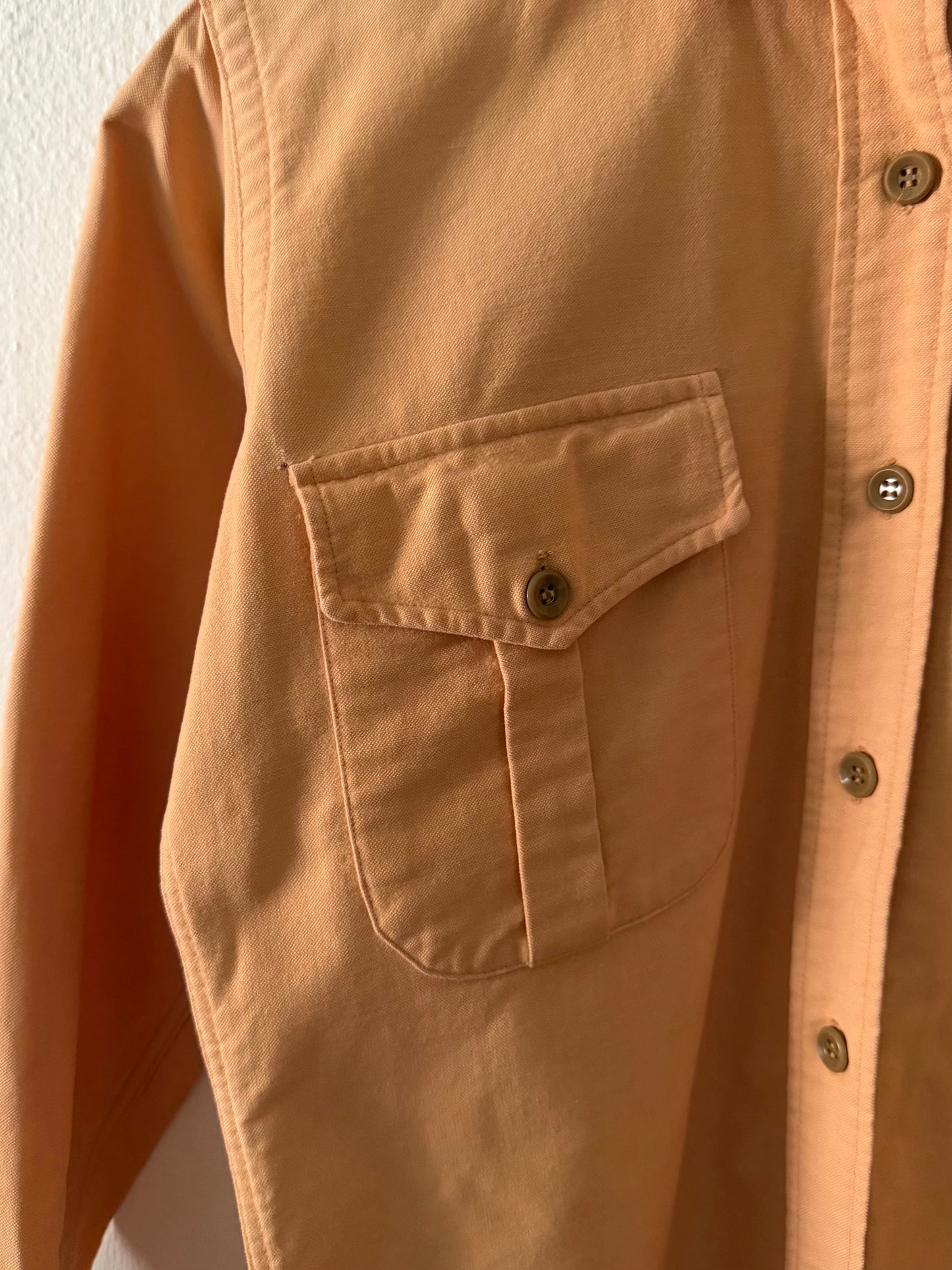 1970s L.L. Bean peach chamois cloth shirt