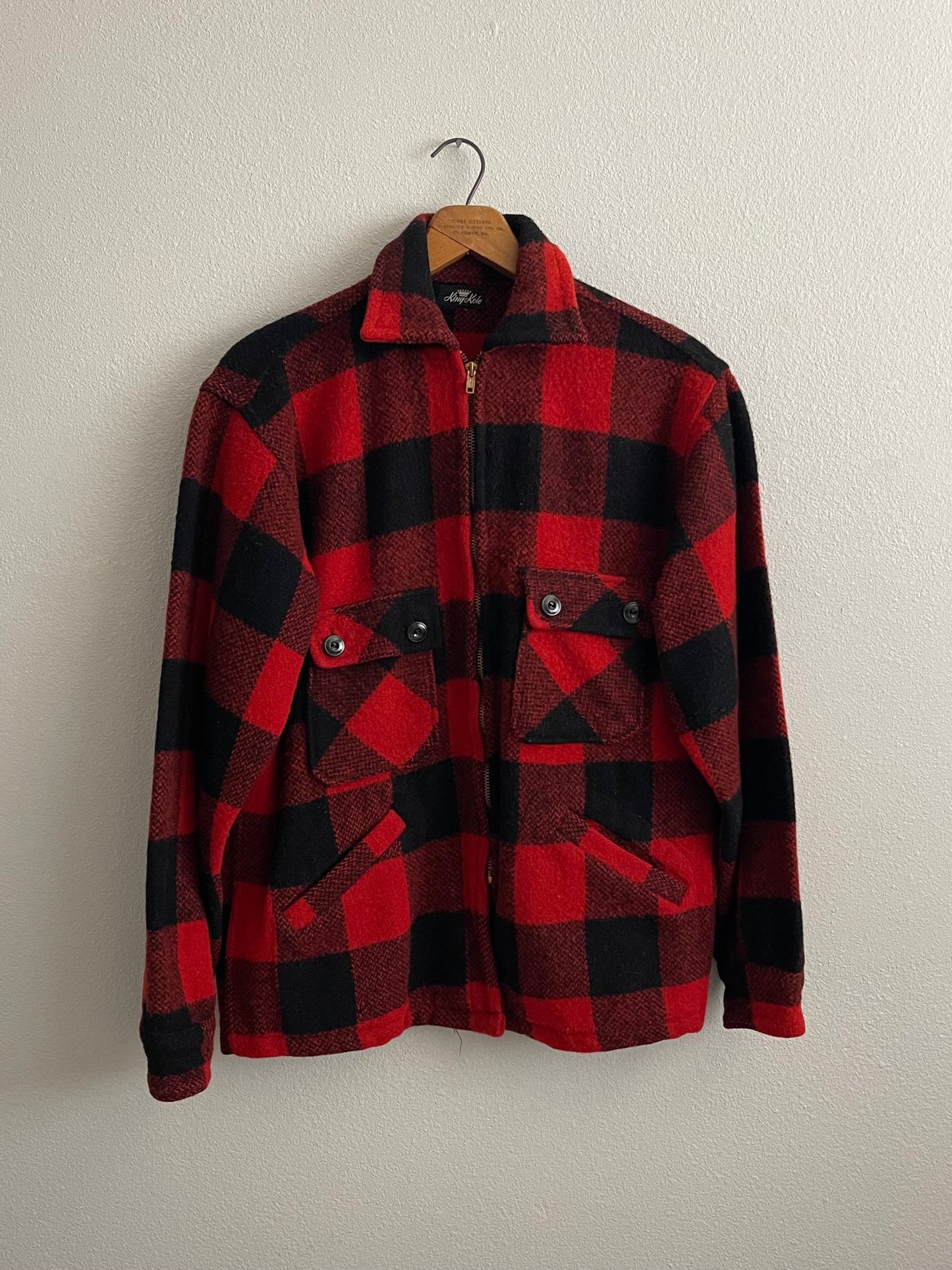 1950s King Kole buffalo plaid zippered jacket