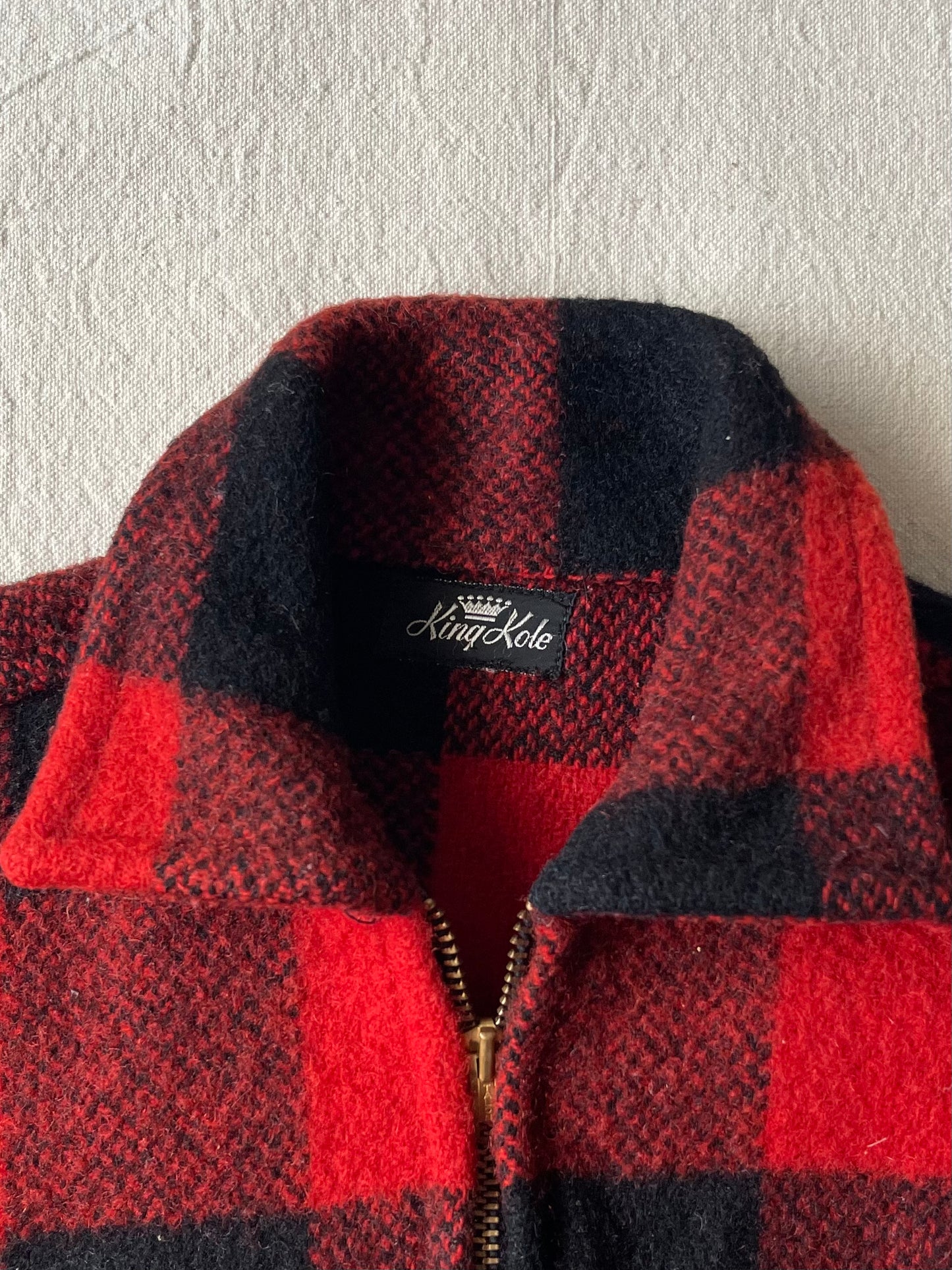 1950s King Kole buffalo plaid zippered jacket