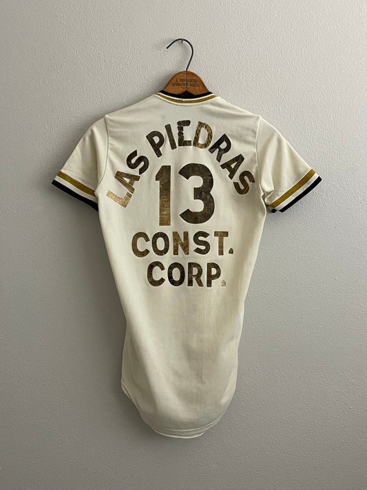 1960s Las Piedras Construction Corp. nylon baseball jersey