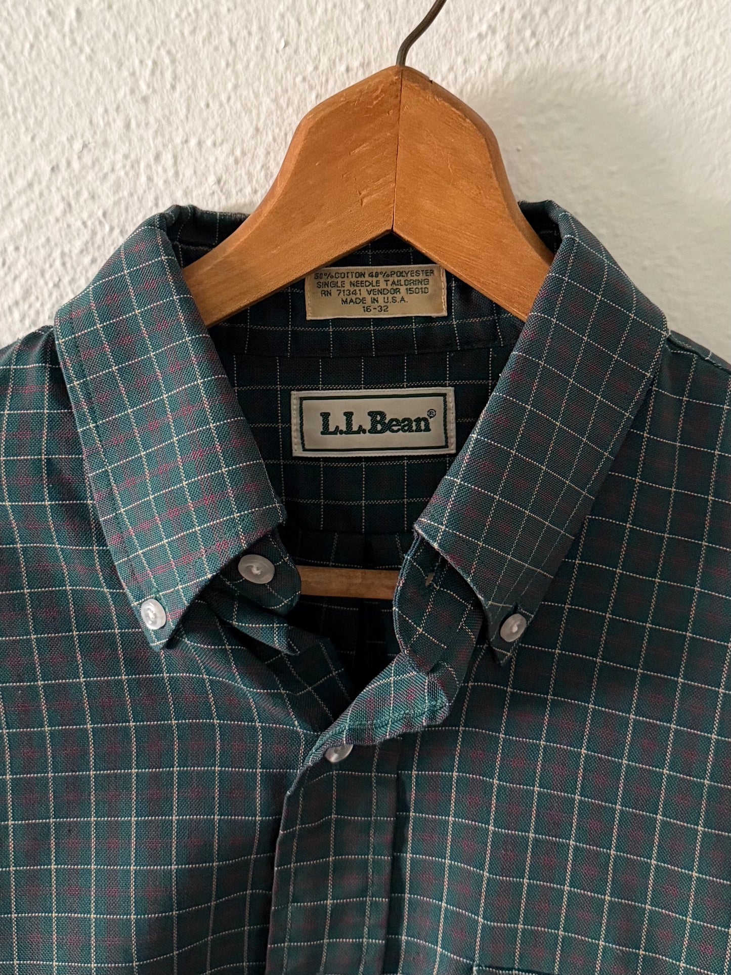 1980s L.L. Bean plaid oxford shirt