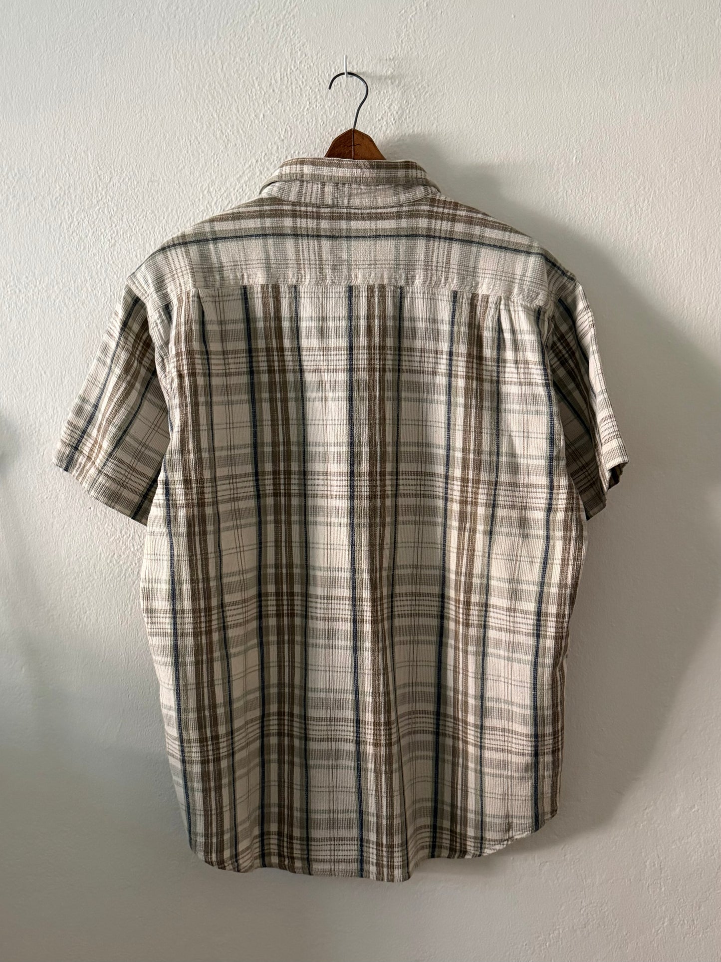 1980s L.L. Bean textured plaid cotton shirt