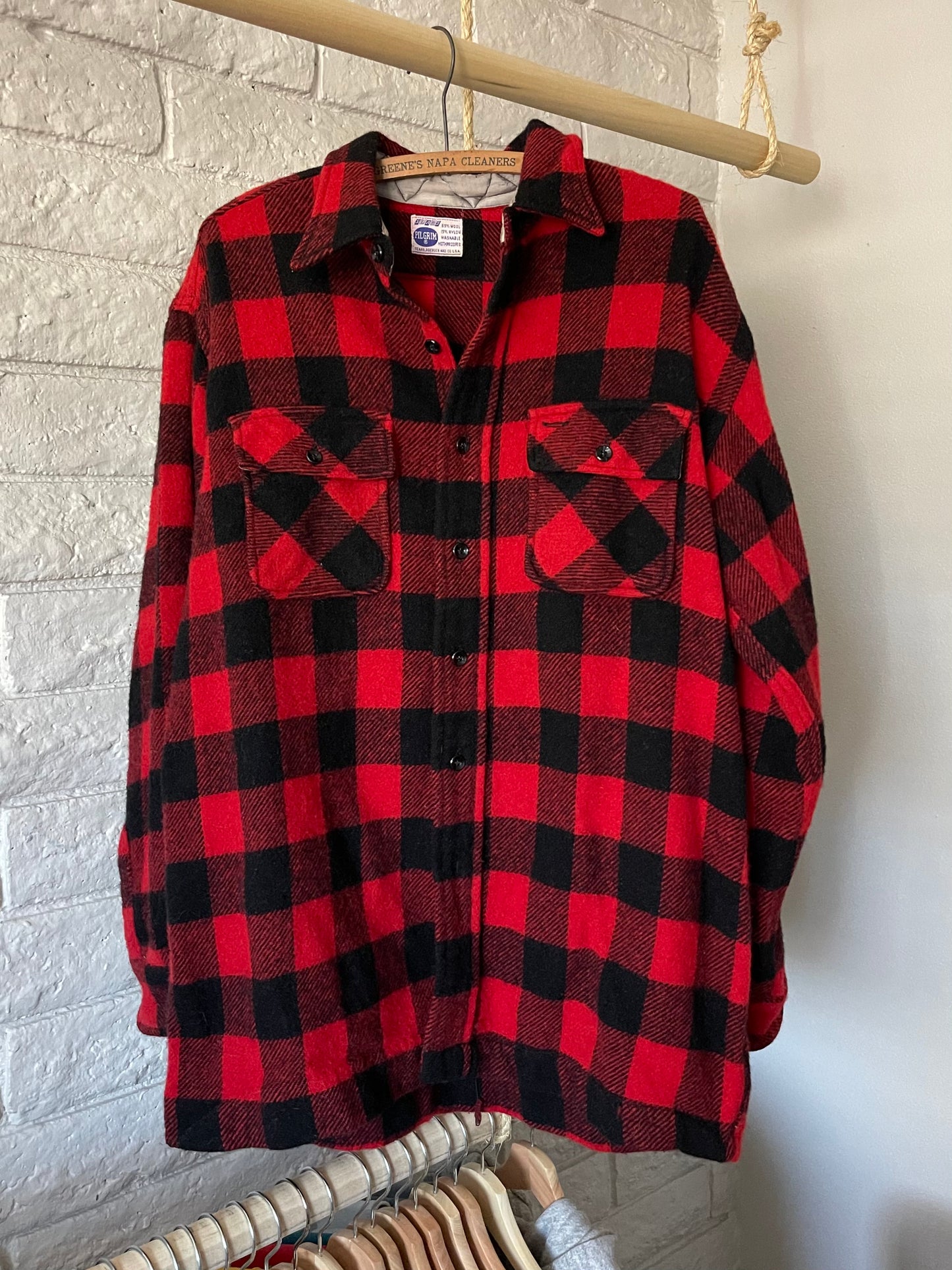 1950s Sears Pilgrim wool buffalo plaid CPO shirt